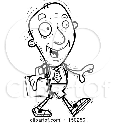 Clipart of a Walking Senior Male College Student - Royalty Free Vector Illustration by Cory Thoman