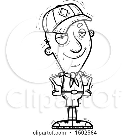 Clipart of a Confident Senior Male Scout - Royalty Free Vector Illustration by Cory Thoman
