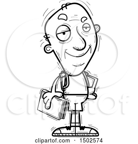Clipart of a Confident Senior Male Community College Student - Royalty Free Vector Illustration by Cory Thoman