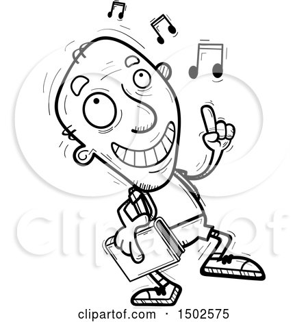 Clipart of a Senior Male Community College Student Doing a Happy Dance - Royalty Free Vector Illustration by Cory Thoman