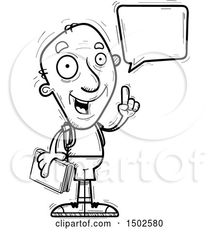Clipart of a Talking Senior Male Community College Student - Royalty Free Vector Illustration by Cory Thoman
