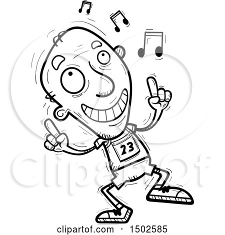 Clipart of a Senior Male Track and Field Athlete Doing a Happy Dance - Royalty Free Vector Illustration by Cory Thoman