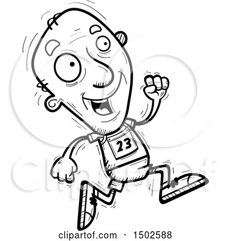 Clipart of a Running Senior Male Track and Field Athlete - Royalty Free Vector Illustration by Cory Thoman
