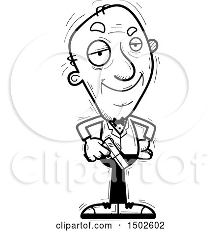Clipart of a Confident  Senior Male Spy - Royalty Free Vector Illustration by Cory Thoman