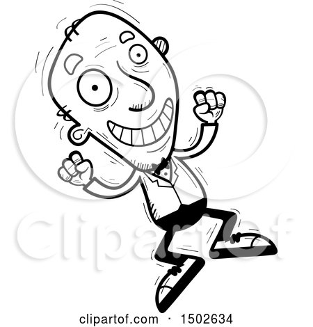 Clipart of a Jumping  Senior Man in a Tuxedo - Royalty Free Vector Illustration by Cory Thoman