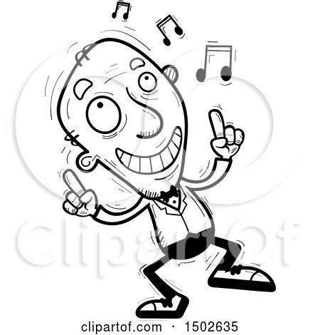 Clipart of a Dancing  Senior Man in a Tuxedo - Royalty Free Vector Illustration by Cory Thoman