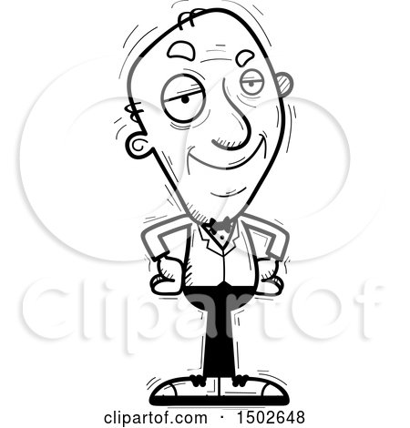 Clipart of a Confident  Senior Man in a Tuxedo - Royalty Free Vector Illustration by Cory Thoman