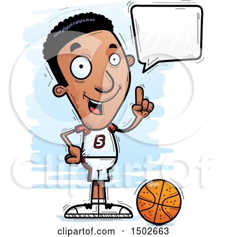 Clipart of a Talking Black Male Basketball Player - Royalty Free Vector Illustration by Cory Thoman