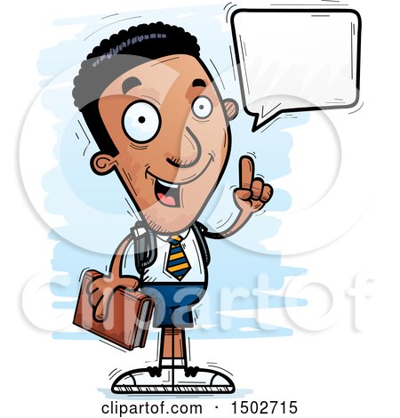 Clipart of a Talking Black Male College Student - Royalty Free Vector Illustration by Cory Thoman