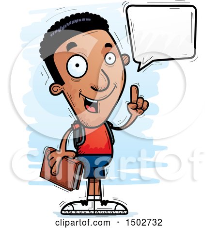 Clipart of a Talking Black Male Community College Student - Royalty Free Vector Illustration by Cory Thoman