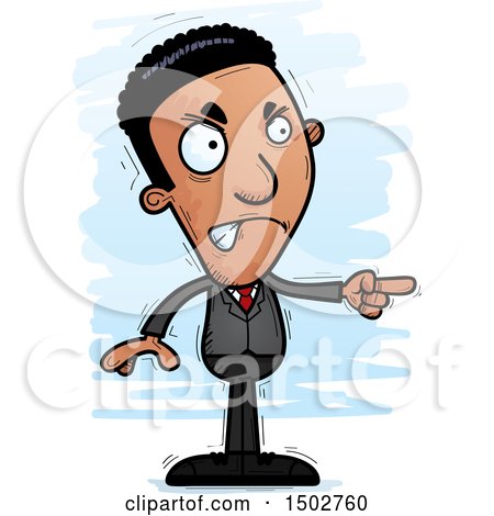 Clipart of a Mad African American Business Man - Royalty Free Vector Illustration by Cory Thoman