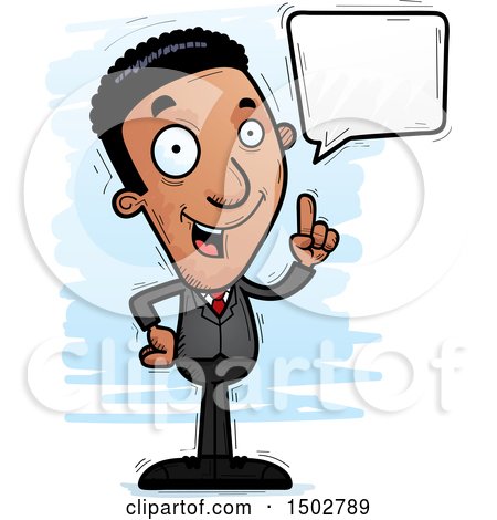 Clipart of a Talking African American Business Man - Royalty Free Vector Illustration by Cory Thoman
