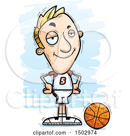 Clipart of a Confident White Male Basketball Player - Royalty Free Vector Illustration by Cory Thoman
