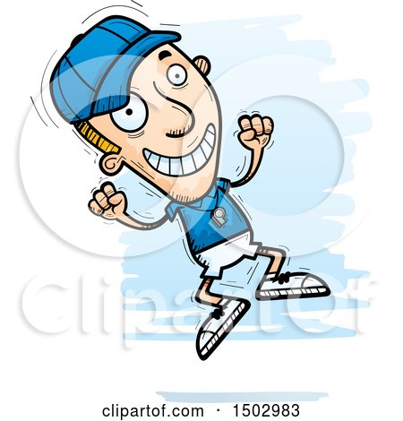 Clipart of a Jumping White Male Basketball Player - Royalty Free Vector Illustration by Cory Thoman