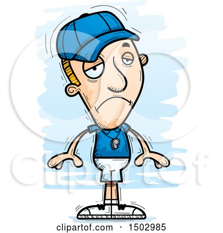Clipart of a Sad White Male Basketball Player - Royalty Free Vector Illustration by Cory Thoman