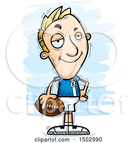 Clipart of a Confident White Male Football Player - Royalty Free Vector Illustration by Cory Thoman