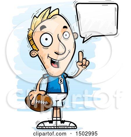 Clipart of a Talking White Male Football Player - Royalty Free Vector Illustration by Cory Thoman