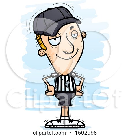 Clipart of a Confident White Male Referee - Royalty Free Vector Illustration by Cory Thoman