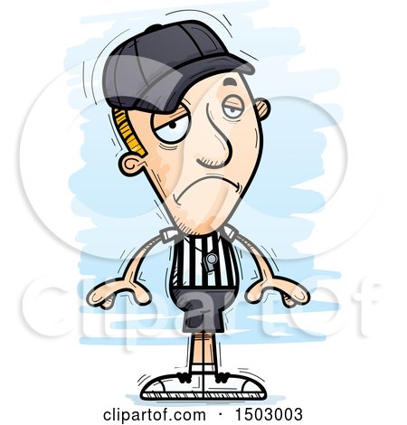 Clipart of a Sad White Male Referee - Royalty Free Vector Illustration by Cory Thoman