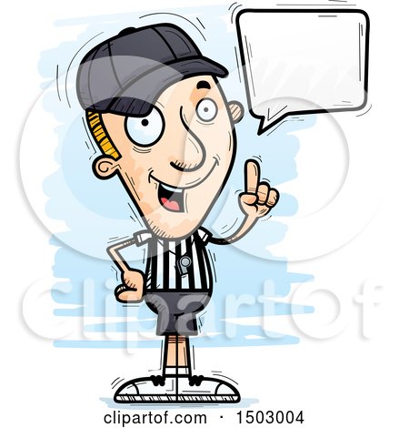 Clipart of a Talking White Male Referee - Royalty Free Vector Illustration by Cory Thoman