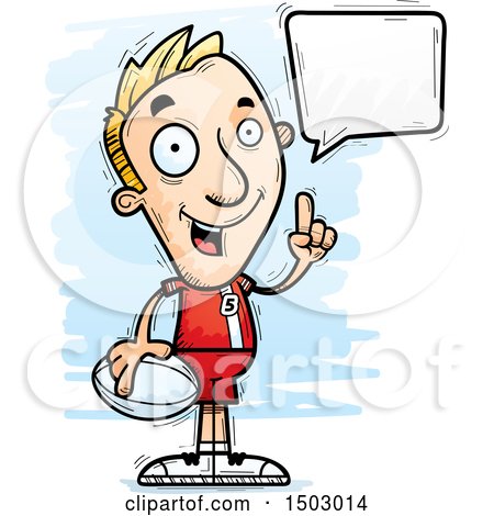 Clipart of a Talking White Male Rugby Player - Royalty Free Vector Illustration by Cory Thoman