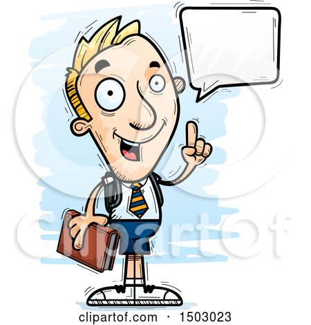 Clipart of a Talking White Male Private School Student - Royalty Free Vector Illustration by Cory Thoman