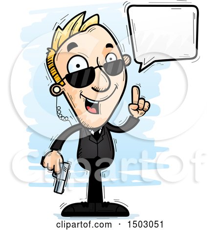 Clipart of a Talking Caucasian Man Secret Service Agent - Royalty Free Vector Illustration by Cory Thoman