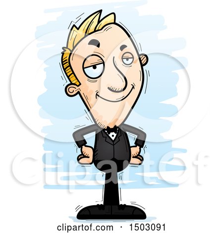 Clipart of a Confident Caucasian Man in a Tuxedo - Royalty Free Vector Illustration by Cory Thoman