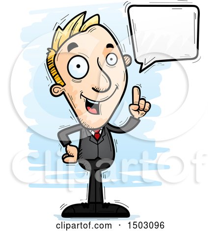 Clipart of a Talking Caucasian Business Man - Royalty Free Vector Illustration by Cory Thoman