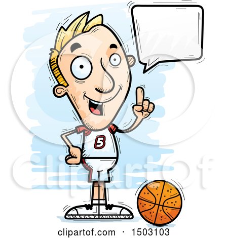 Clipart of a Talking White Male Basketball Player - Royalty Free Vector Illustration by Cory Thoman