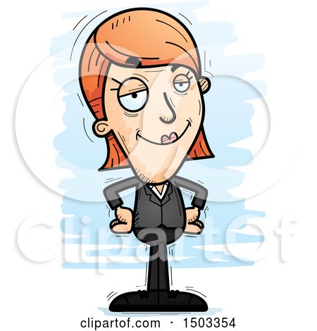 Clipart of a Confident Caucasian Business Woman - Royalty Free Vector Illustration by Cory Thoman
