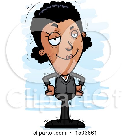 Clipart of a Confident African American Business Woman - Royalty Free Vector Illustration by Cory Thoman