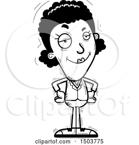 Clipart of a Black and White African American Business Woman - Royalty Free Vector Illustration by Cory Thoman