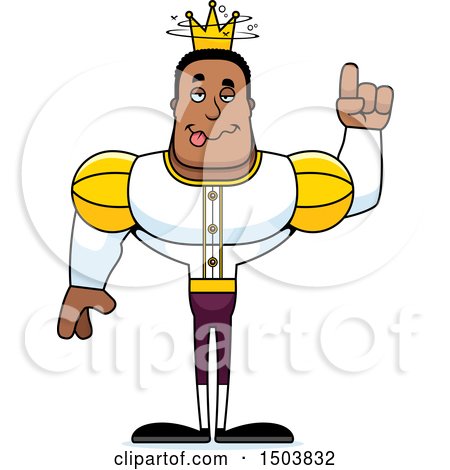 Clipart of a Drunk Buff African American Male Prince - Royalty Free Vector Illustration by Cory Thoman