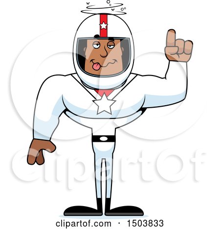 Clipart of a Drunk Buff African American Male Racer - Royalty Free Vector Illustration by Cory Thoman