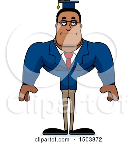 Clipart of a Bored Buff African American Male Teacher - Royalty Free Vector Illustration by Cory Thoman