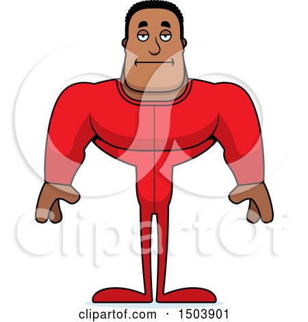 Clipart of a Bored Buff African American Man in Pjs - Royalty Free Vector Illustration by Cory Thoman