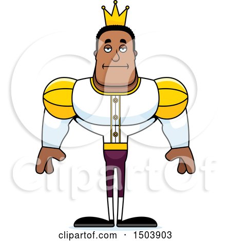 Clipart of a Bored Buff African American Male Prince - Royalty Free Vector Illustration by Cory Thoman