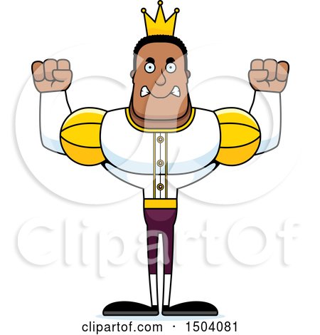 Clipart of a Mad Buff African American Male Prince - Royalty Free Vector Illustration by Cory Thoman