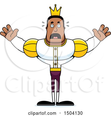 Clipart of a Scared Buff African American Male Prince - Royalty Free Vector Illustration by Cory Thoman