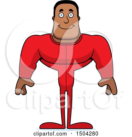 Clipart of a Happy Buff African American Man in Pjs - Royalty Free Vector Illustration by Cory Thoman