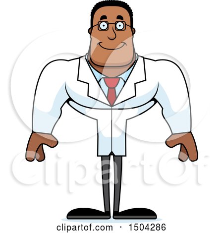 Clipart of a Happy Buff African American Male Scientist - Royalty Free Vector Illustration by Cory Thoman
