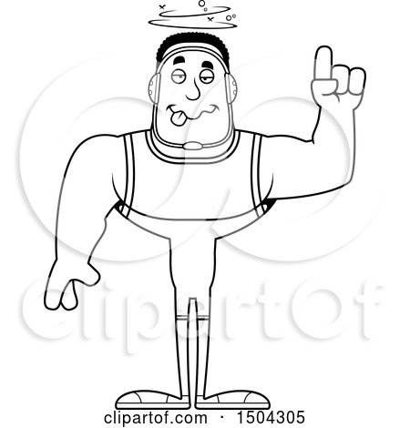 Clipart of a Black and White Drunk Buff African American Male Wrestler - Royalty Free Vector Illustration by Cory Thoman