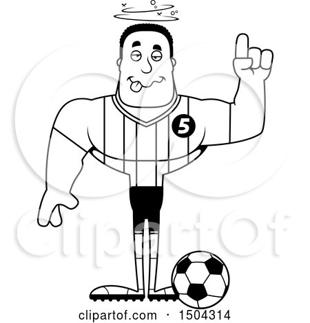 Clipart of a Black and White Drunk Buff African American Male Soccer Player - Royalty Free Vector Illustration by Cory Thoman
