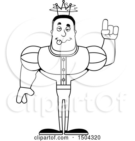 Clipart of a Black and White Drunk Buff African American Male Prince - Royalty Free Vector Illustration by Cory Thoman