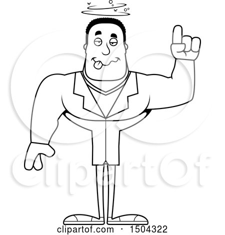 Clipart of a Black and White Drunk Buff African American Male Doctor - Royalty Free Vector Illustration by Cory Thoman