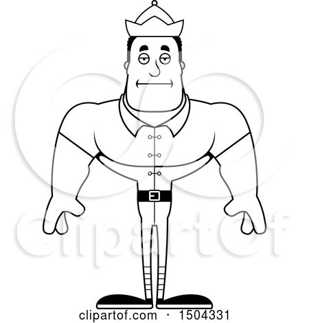 Clipart of a Black and White Bored Buff African American Male Christmas Elf - Royalty Free Vector Illustration by Cory Thoman