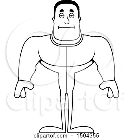 Clipart of a Black and White Bored Buff African American Man in Pjs - Royalty Free Vector Illustration by Cory Thoman