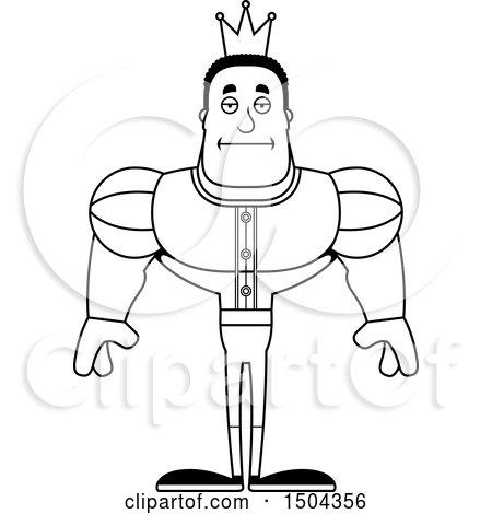 Clipart of a Black and White Bored Buff African American Male Prince - Royalty Free Vector Illustration by Cory Thoman