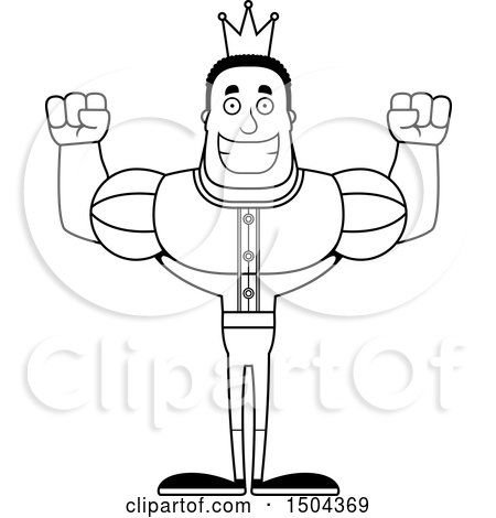 Clipart of a Black and White Cheering Buff African American Male Prince - Royalty Free Vector Illustration by Cory Thoman